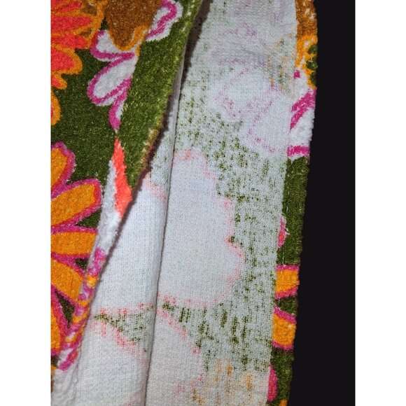 Vintage Mid Century Bath Sheet Beach Towel Retro Kitsch NOS Flowers 1960s MCM Hu - Picture 3 of 8
